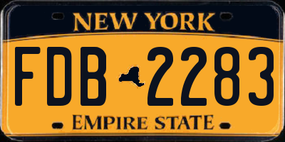 NY license plate FDB2283