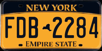 NY license plate FDB2284