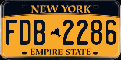 NY license plate FDB2286