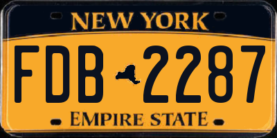 NY license plate FDB2287