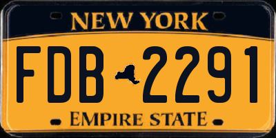 NY license plate FDB2291