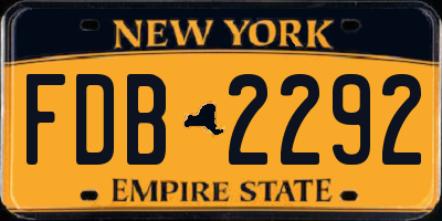 NY license plate FDB2292