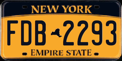 NY license plate FDB2293