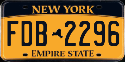 NY license plate FDB2296