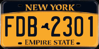 NY license plate FDB2301