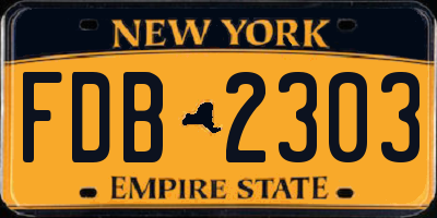 NY license plate FDB2303