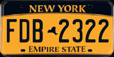 NY license plate FDB2322