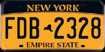 NY license plate FDB2328