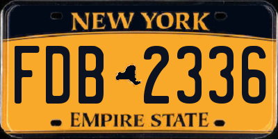 NY license plate FDB2336