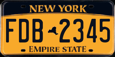 NY license plate FDB2345