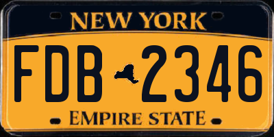 NY license plate FDB2346