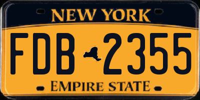 NY license plate FDB2355