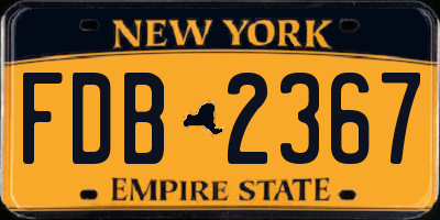 NY license plate FDB2367