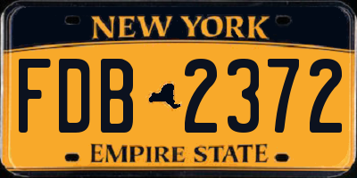 NY license plate FDB2372