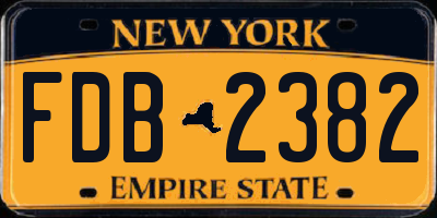 NY license plate FDB2382