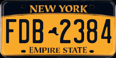 NY license plate FDB2384
