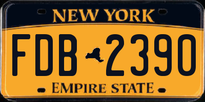 NY license plate FDB2390