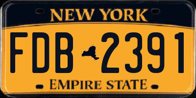 NY license plate FDB2391