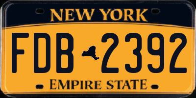 NY license plate FDB2392