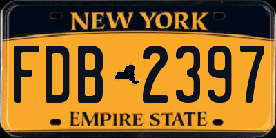 NY license plate FDB2397