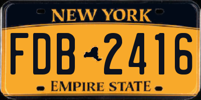 NY license plate FDB2416