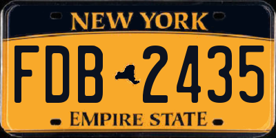 NY license plate FDB2435