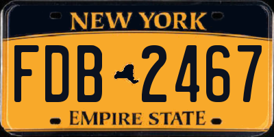 NY license plate FDB2467