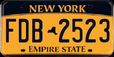 NY license plate FDB2523