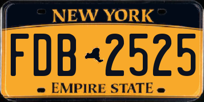 NY license plate FDB2525