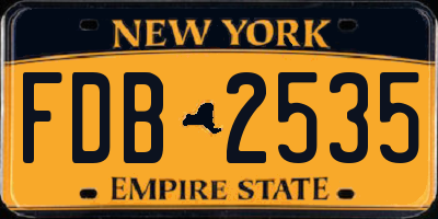 NY license plate FDB2535