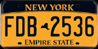 NY license plate FDB2536