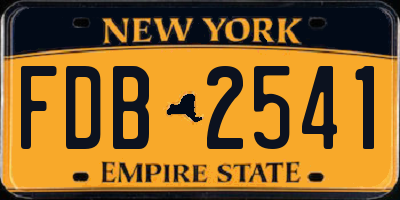 NY license plate FDB2541