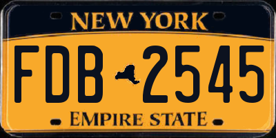 NY license plate FDB2545