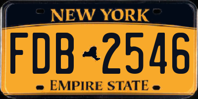 NY license plate FDB2546