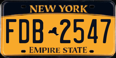 NY license plate FDB2547