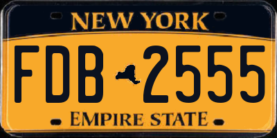 NY license plate FDB2555