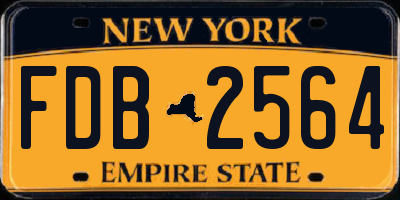 NY license plate FDB2564