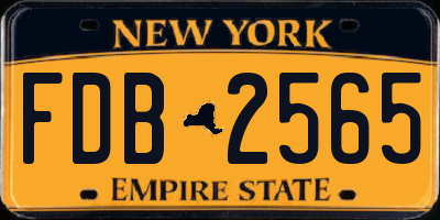 NY license plate FDB2565
