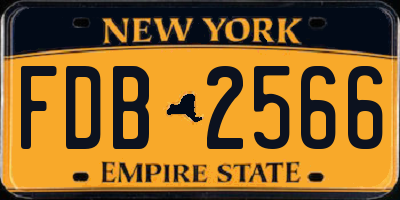 NY license plate FDB2566