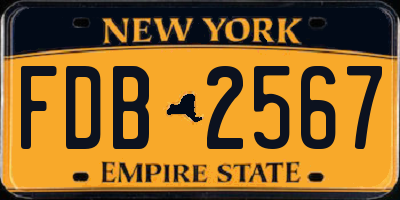 NY license plate FDB2567