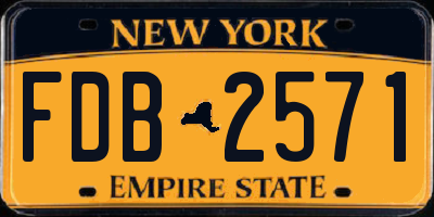 NY license plate FDB2571