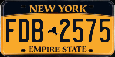 NY license plate FDB2575