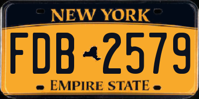 NY license plate FDB2579