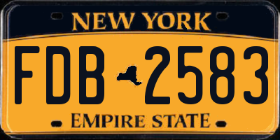 NY license plate FDB2583