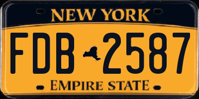 NY license plate FDB2587
