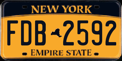 NY license plate FDB2592