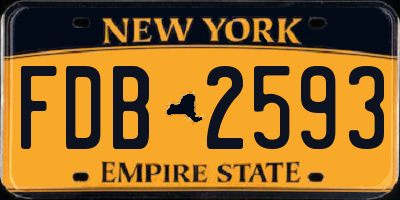 NY license plate FDB2593