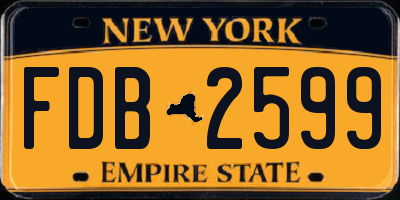 NY license plate FDB2599