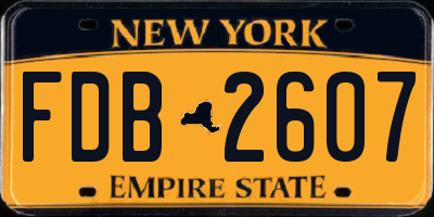 NY license plate FDB2607