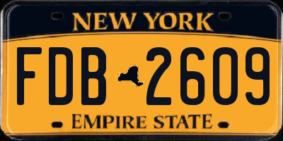 NY license plate FDB2609